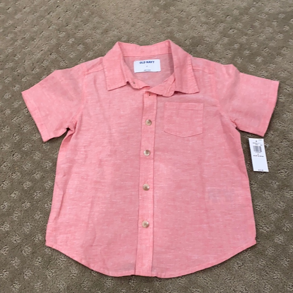 Linen button down short sleeve shirt